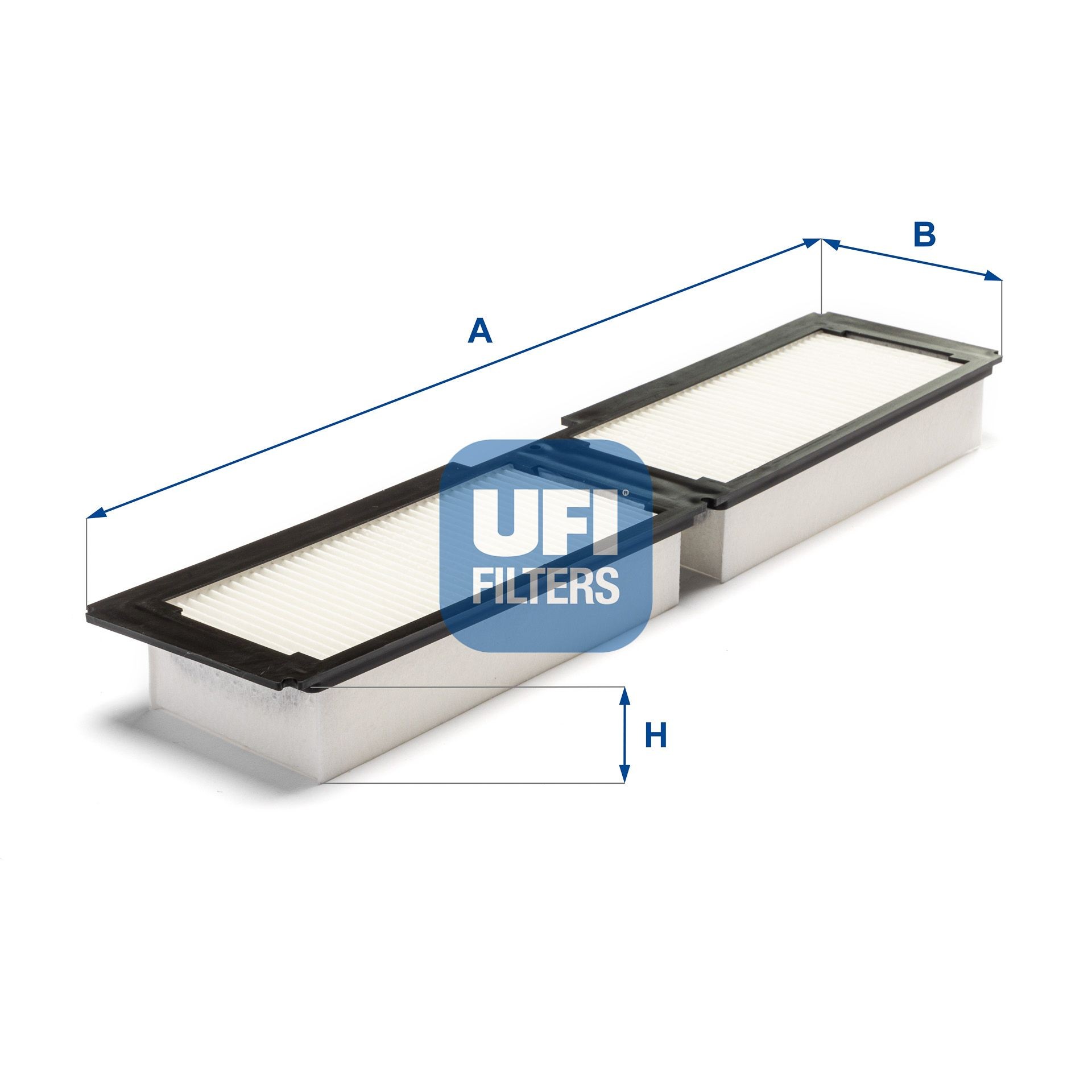 UFI Particulate Filter, 440 mm x 100 mm x 37 mm Width: 100mm, Height: 37mm, Length: 440mm Cabin filter 53.055.00 buy