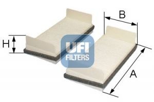 UFI Particulate Filter, 225 mm x 110 mm x 60 mm Width: 110mm, Height: 60mm, Length: 225mm Cabin filter 53.068.00 buy