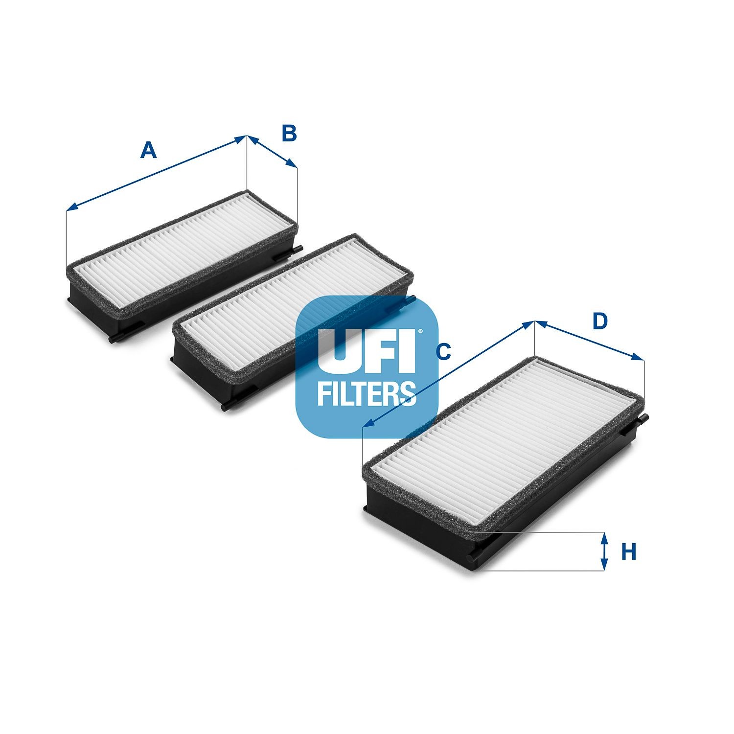 UFI Particulate Filter, 192 mm x 69 mm x 32,5 mm Width: 69mm, Height: 32,5mm, Length: 192mm Cabin filter 53.070.00 buy