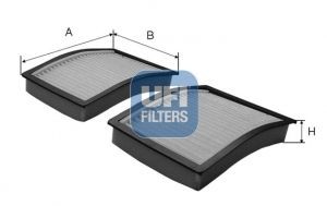 UFI Particulate Filter, 147 mm x 123 mm x 23 mm Width: 123mm, Height: 23mm, Length: 147mm Cabin filter 53.073.00 buy