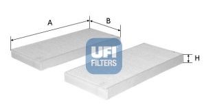 UFI 53.080.00 Pollen filter Particulate Filter, 181 mm x 94 mm x 29,5 mm