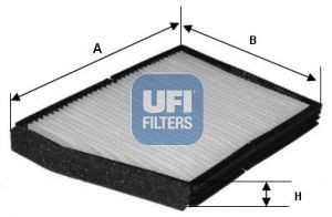 UFI Particulate Filter, 238 mm x 182 mm x 17 mm Width: 182mm, Height: 17mm, Length: 238mm Cabin filter 53.099.00 buy