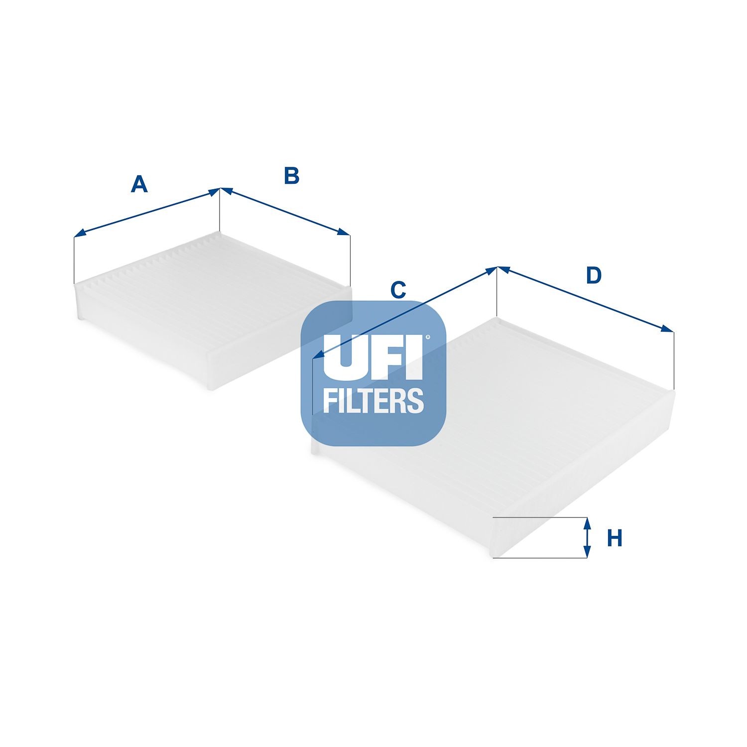 UFI Particulate Filter, 153, 158 mm x 158 mm x 32 mm Width: 158mm, Height: 32mm, Length: 153, 158mm Cabin filter 53.143.00 buy