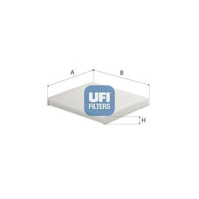 UFI Particulate Filter, 162 mm x 192 mm x 19 mm Width: 192mm, Height: 19mm, Length: 162mm Cabin filter 53.186.00 buy
