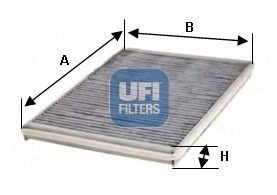 UFI 54.102.00 Pollen filter Activated Carbon Filter, 350,5 mm x 240 mm x 35 mm