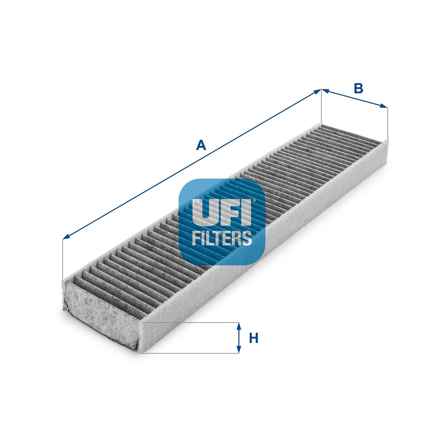 UFI 54.119.00 Pollen filter Activated Carbon Filter, 509 mm x 96,5 mm x 35 mm