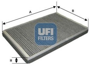 UFI 54.123.00 Pollen filter Activated Carbon Filter, 396 mm x 262 mm x 30 mm
