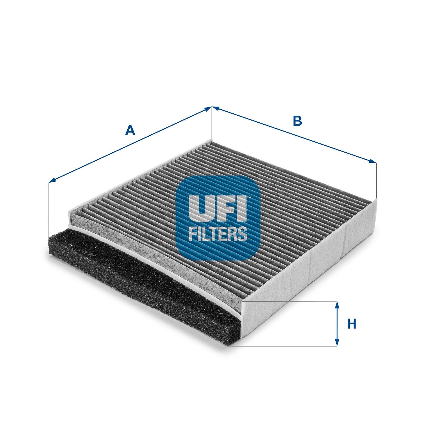 UFI 54.126.00 Pollen filter Activated Carbon Filter, 280 mm x 242 mm x 42 mm