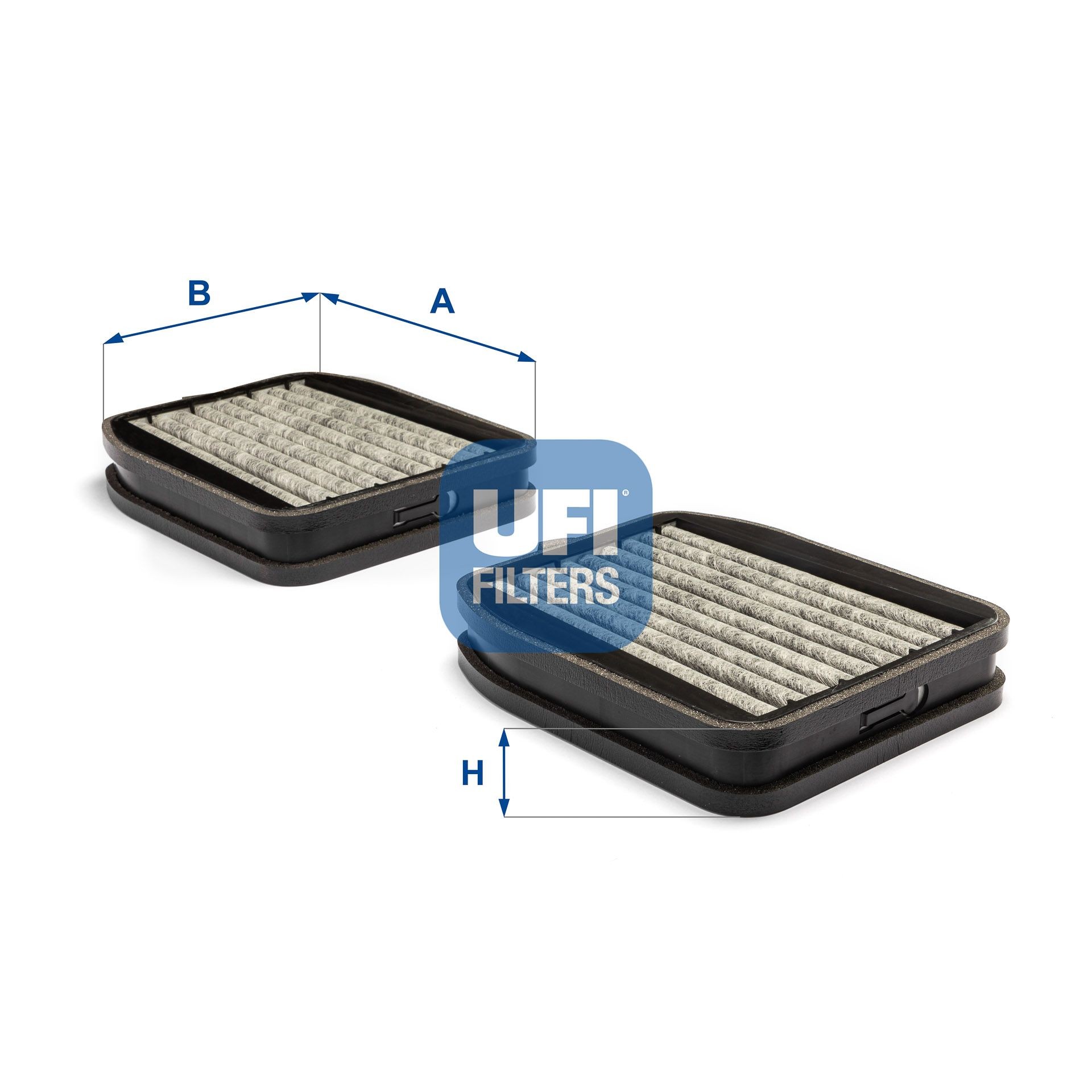 UFI 54.132.00 Pollen filter Activated Carbon Filter, 211,5 mm x 185 mm x 40,5 mm