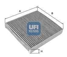 UFI 54.134.00 Pollen filter Activated Carbon Filter, 210 mm x 238,5 mm x 32 mm