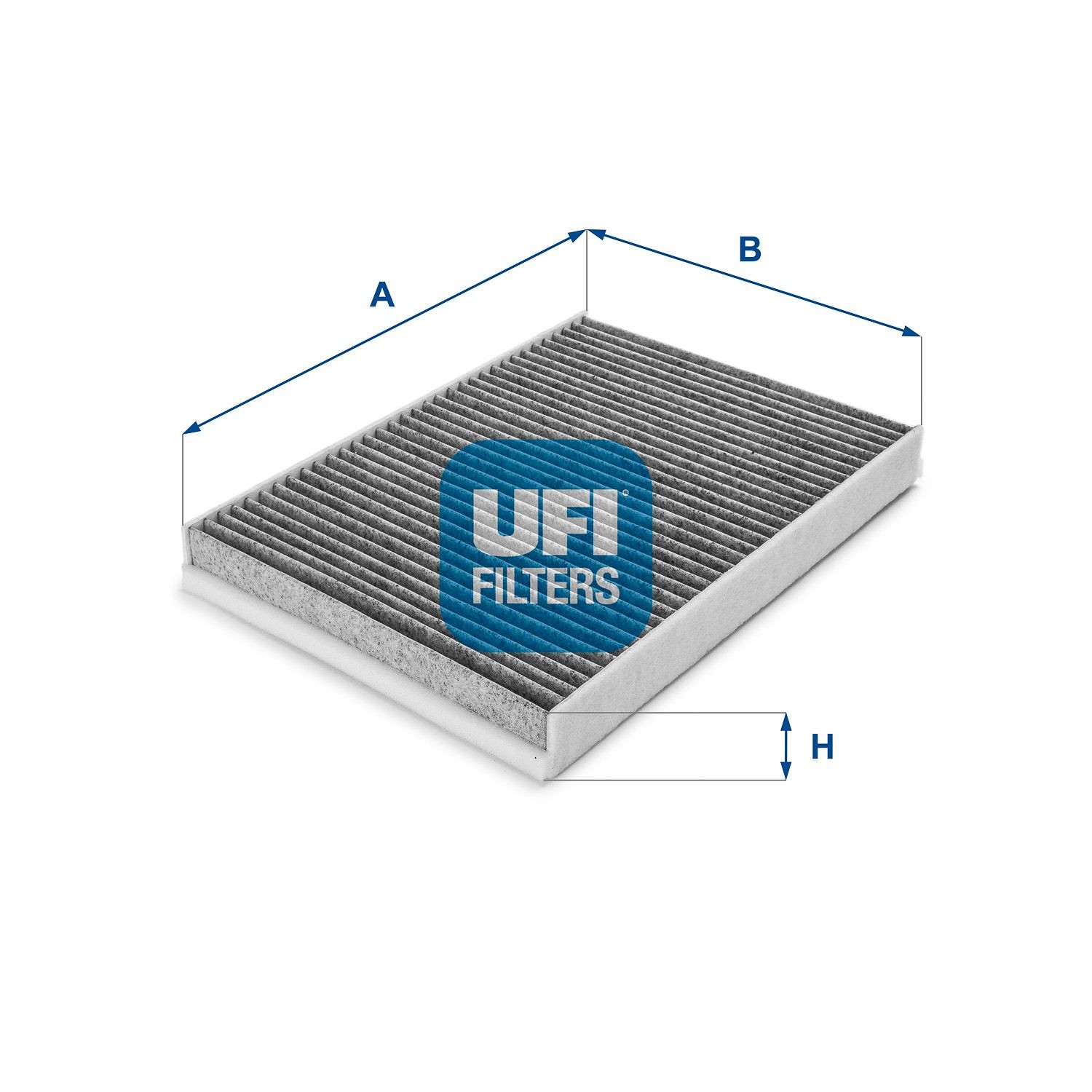 UFI 54.143.00 Pollen filter Activated Carbon Filter, 292 mm x 198,5 mm x 30 mm