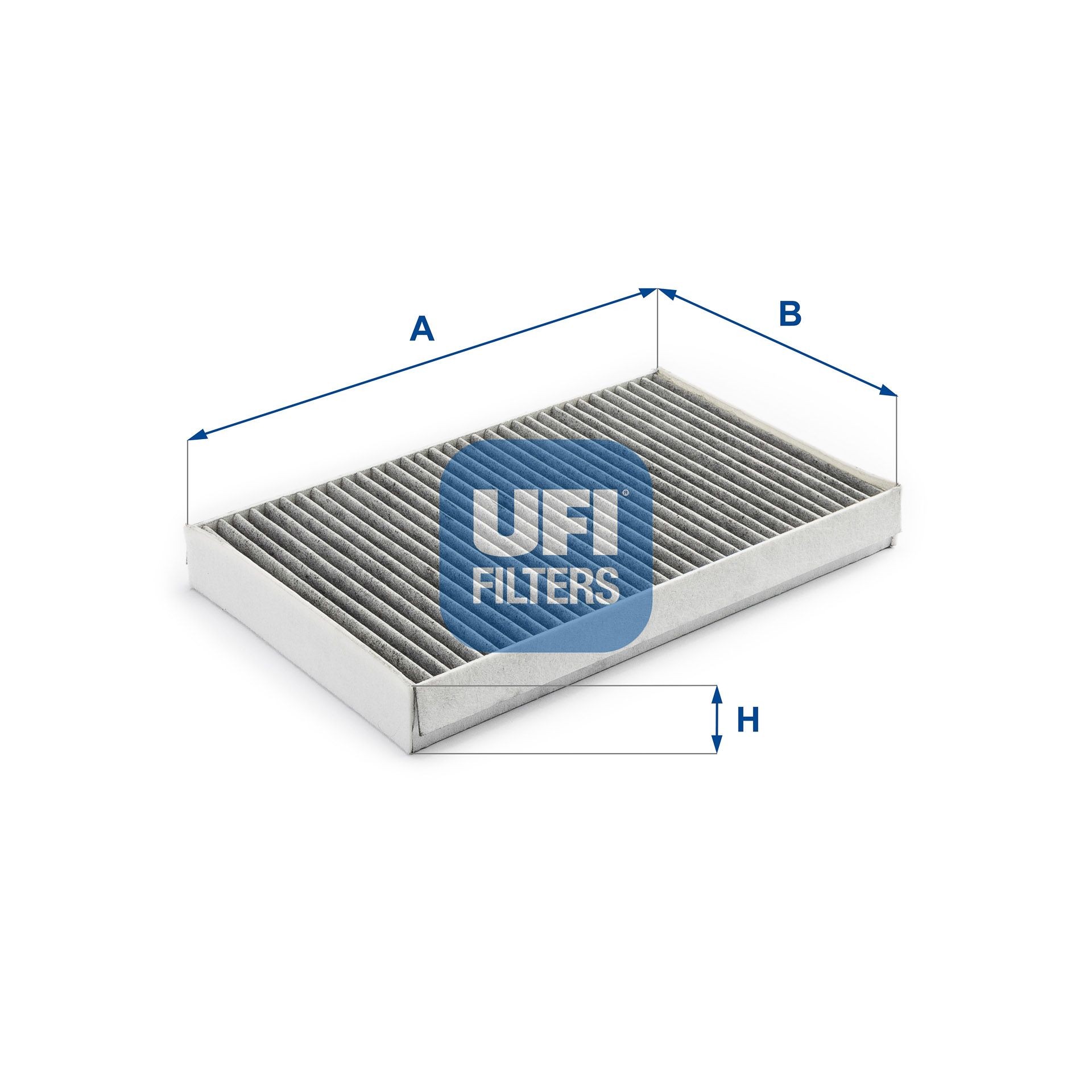 UFI 54.155.00 Pollen filter Activated Carbon Filter, 265 mm x 158 mm x 30 mm