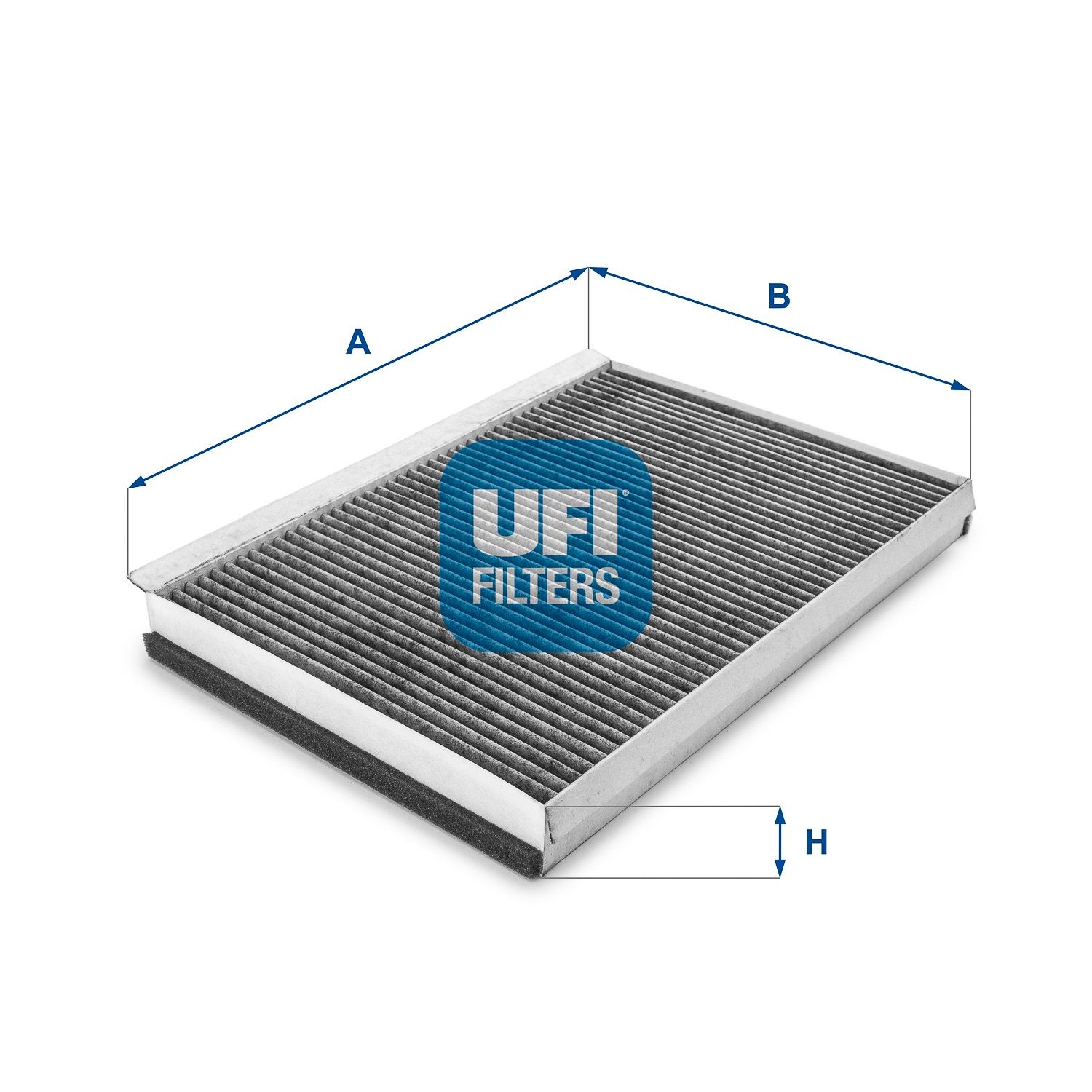 UFI 54.161.00 Pollen filter Activated Carbon Filter, 365 mm x 246 mm x 35 mm