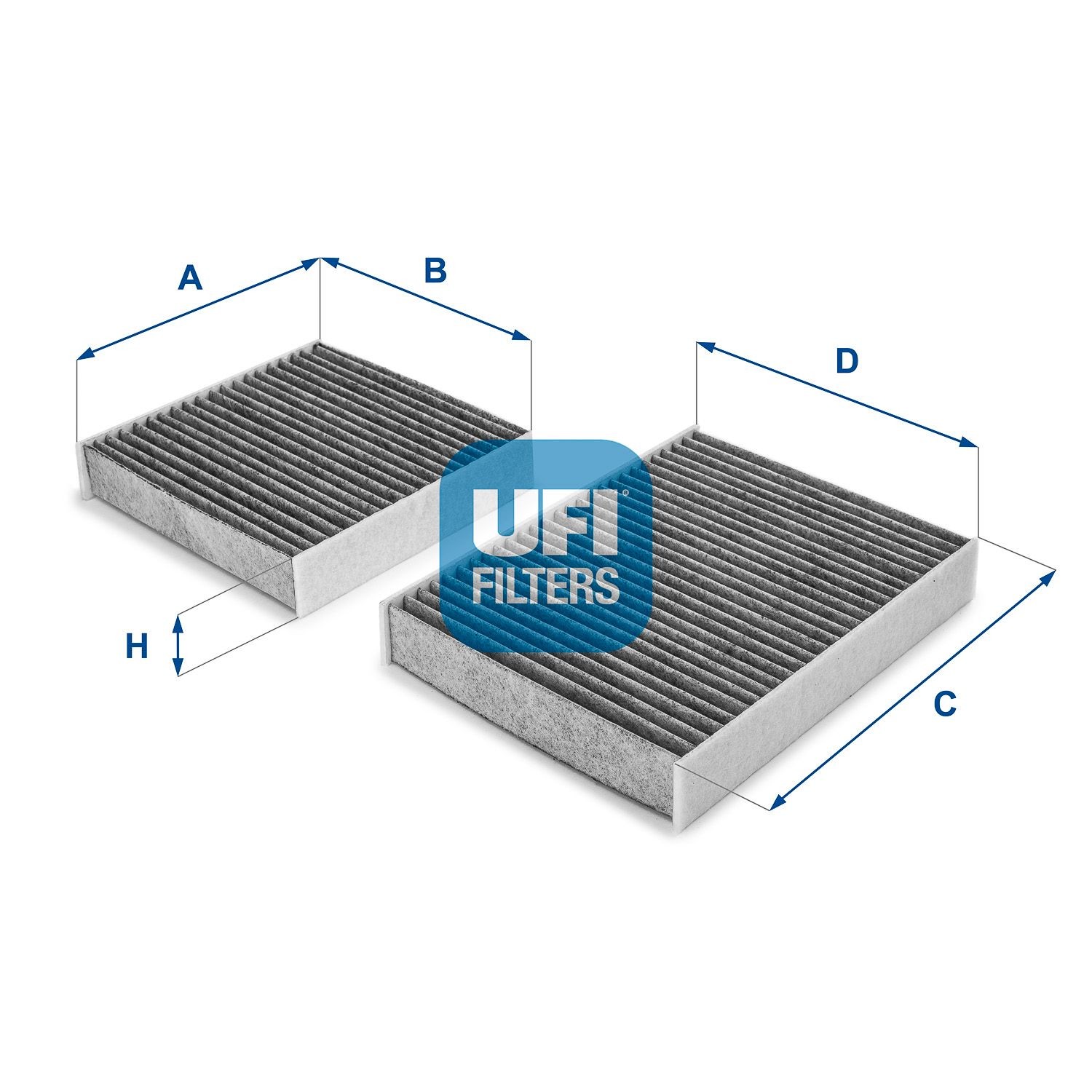 54.164.00 UFI Filtre d'habitacle Filtre à charbon actif, 155, 157 mm x 157  mm x 31 mm ▷ AUTODOC prix et avis