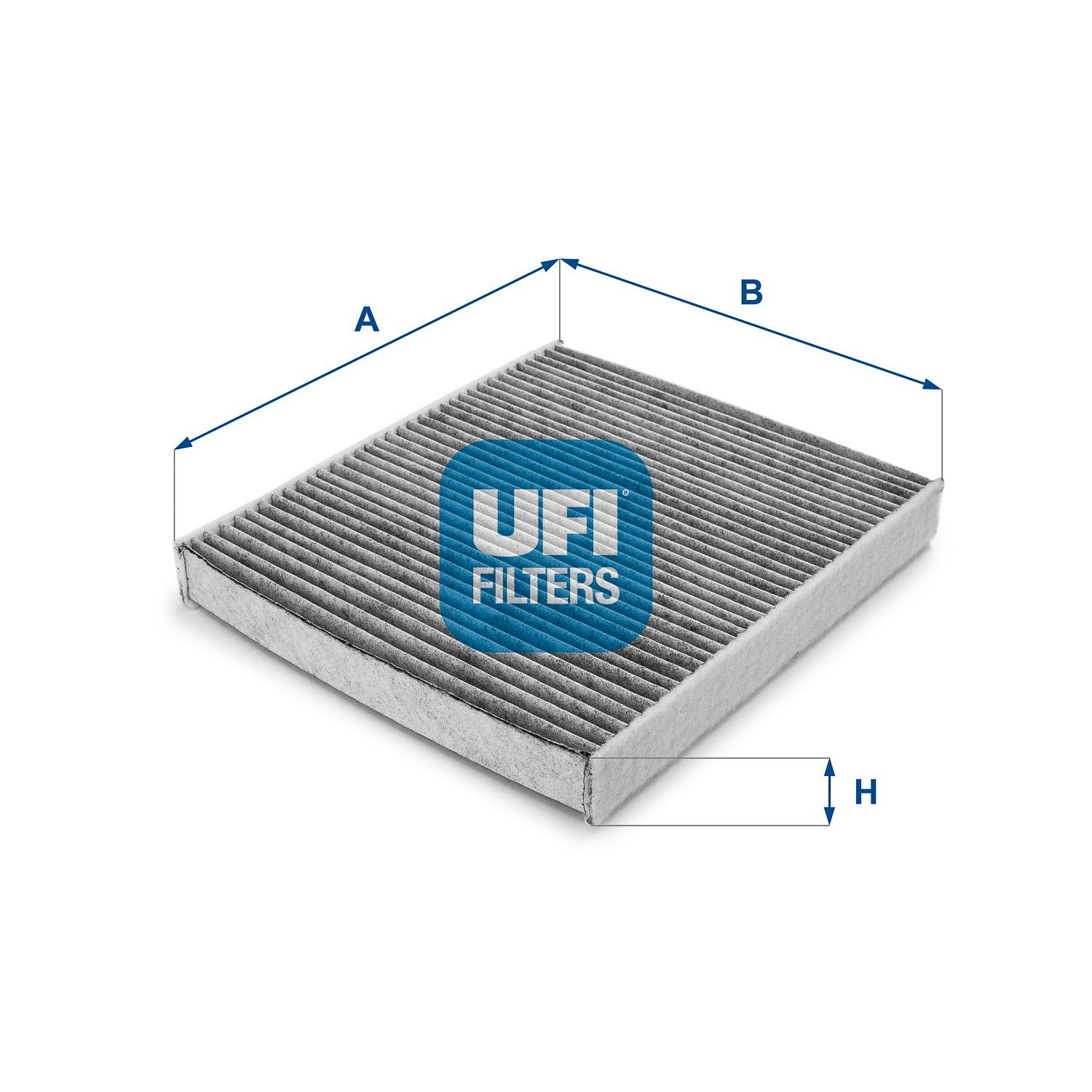 54.199.00 UFI Pollen filter AUDI Activated Carbon Filter, 258 mm x 224 mm x 35 mm