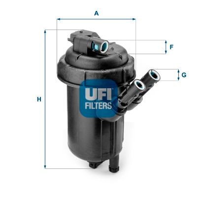 Original 55.114.00 UFI Inline fuel filter OPEL