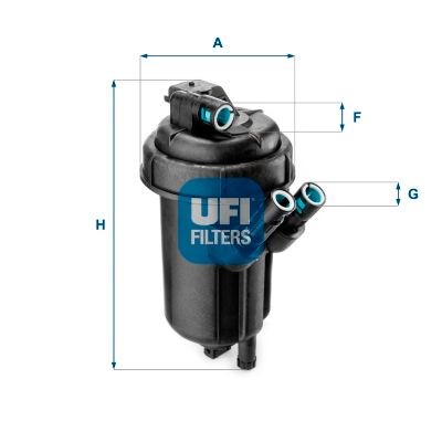 Original UFI Inline fuel filter 55.114.01 for OPEL TIGRA