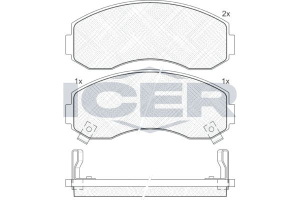 ICER 141111 Brake pad set incl. wear warning contact, Axle Vers.: Front
