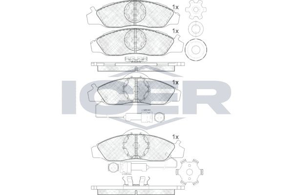 ICER 141126 Brake pad set incl. wear warning contact, Axle Vers.: Front & Rear