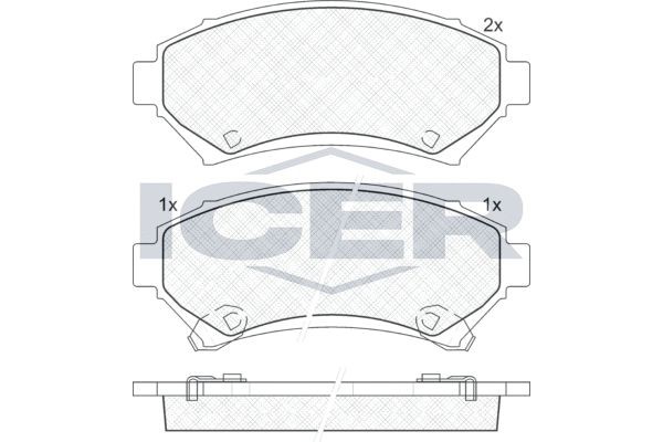 23165 ICER incl. wear warning contact, Axle Vers.: Front Height: 61,2mm, Width: 148mm, Thickness: 18mm Brake pads 141182 buy