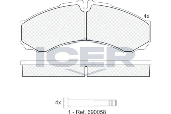 29121 ICER Axle Vers.: Front & Rear Height: 66,6mm, Width: 164,7mm, Thickness: 20mm Brake pads 141208 buy