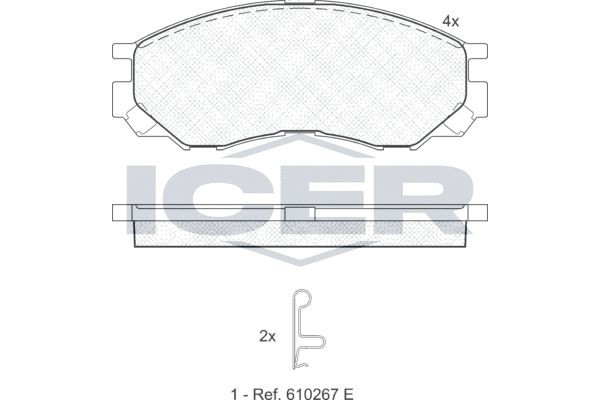 23290 ICER incl. wear warning contact, Axle Vers.: Front Height: 55,1mm, Width: 137,6mm, Thickness: 15,5mm Brake pads 141234 buy