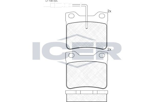 ICER 141241 Brake pad set incl. wear warning contact, Axle Vers.: Rear