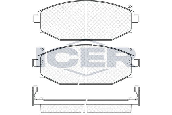 ICER 141272 Brake pad set incl. wear warning contact, Axle Vers.: Front