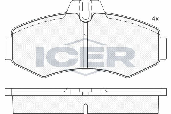 23022 ICER Axle Vers.: Front Height: 64,3mm, Width: 134,4mm, Thickness: 20,9mm Brake pads 141288 buy