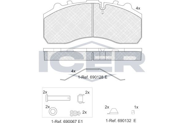 Original ICER 29087 Brake pad kit 151194-066 for SUBARU LEVORG