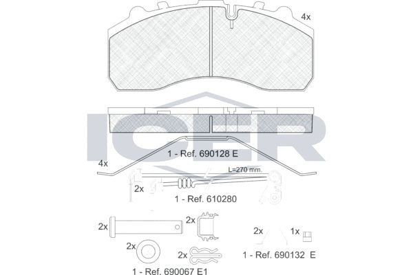 29087 ICER incl. wear warning contact, Axle Vers.: Front & Rear Height: 109,6mm, Width: 247,5mm, Thickness: 30mm Brake pads 151194-118 buy