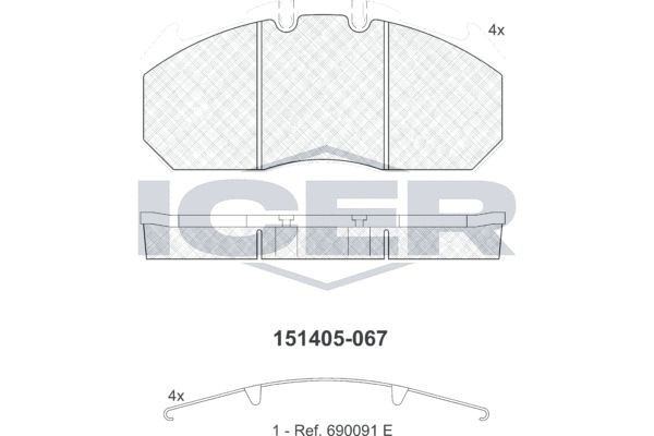29131 ICER Axle Vers.: Front & Rear Height: 118mm, Width: 249,4mm, Thickness: 30,3mm Brake pads 151405 buy