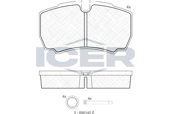 29123 ICER Axle Vers.: Rear Height: 63,6mm, Width: 109,6mm, Thickness: 20,3mm Brake pads 151640 buy