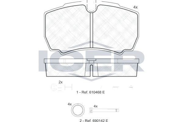 ICER 151640-117 Brake pad set incl. wear warning contact, Axle Vers.: Rear
