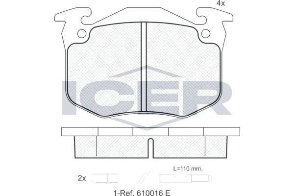 ICER 180469 Brake pad set incl. wear warning contact, Axle Vers.: Front