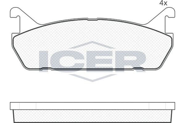 ICER 180809 Brake pad set Axle Vers.: Front