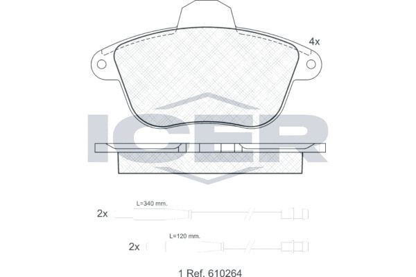 Peugeot 605 Disk brake pads 7251235 ICER 180857 online buy