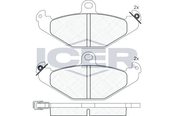 20358 ICER Axle Vers.: Rear Height: 58,4mm, Width: 125,9mm, Thickness: 15mm Brake pads 180874 buy