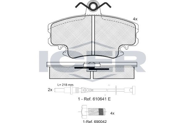 180993-700 ICER Brake pad set DACIA incl. wear warning contact, Axle Vers.: Front