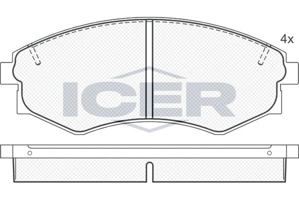ICER 181097 Brake pad set Axle Vers.: Front