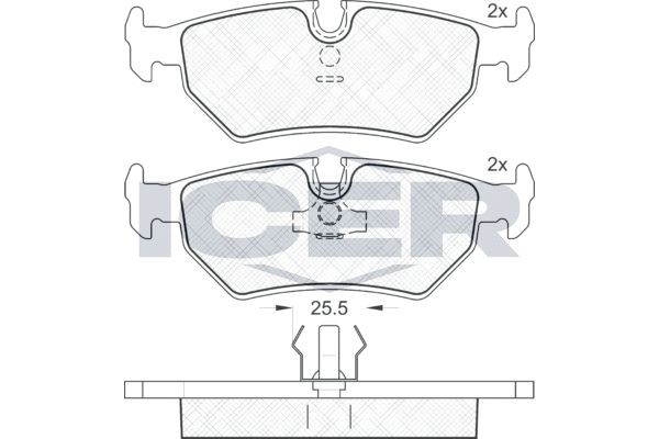 21275 ICER Axle Vers.: Rear Height: 42,8mm, Width: 123mm, Thickness: 16,9mm Brake pads 181214 buy