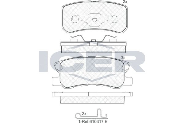 Original 181375 ICER Brake pad kit DODGE