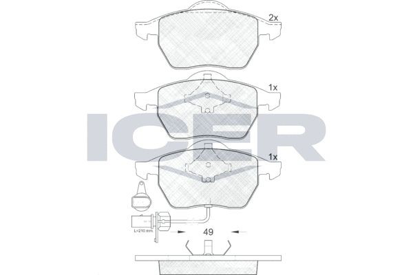 Original 181384 ICER Brake pad SEAT