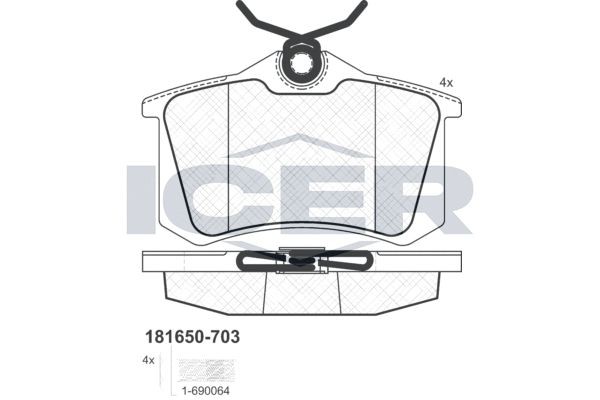 Original 181650-703 ICER Brake pads SEAT