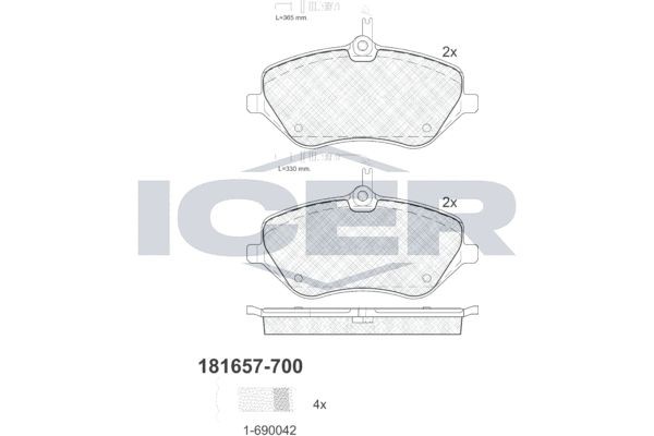 Great value for money - ICER Brake pad set 181657-700