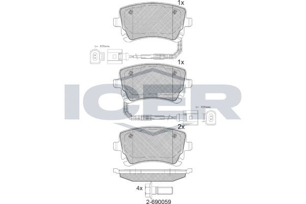 Audi A4 Brake pad 7251768 ICER 181674 online buy