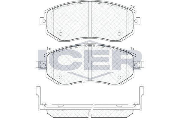 23460 ICER incl. wear warning contact, Axle Vers.: Front Height: 56,6mm, Width: 136,9mm, Thickness: 17,5mm Brake pads 181717 buy