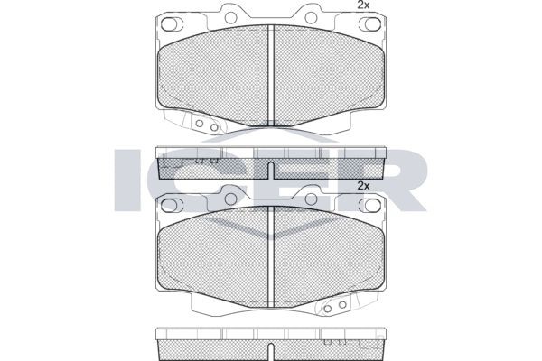 21679 ICER incl. wear warning contact, Axle Vers.: Front Height: 68,1mm, Width: 119,3mm, Thickness: 17mm Brake pads 181781 buy