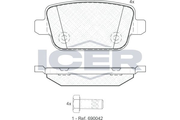 24537 ICER 181801 Brake pad set LR 003772