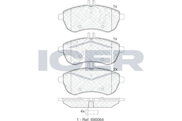 Original 181821 ICER Set of brake pads MERCEDES-BENZ